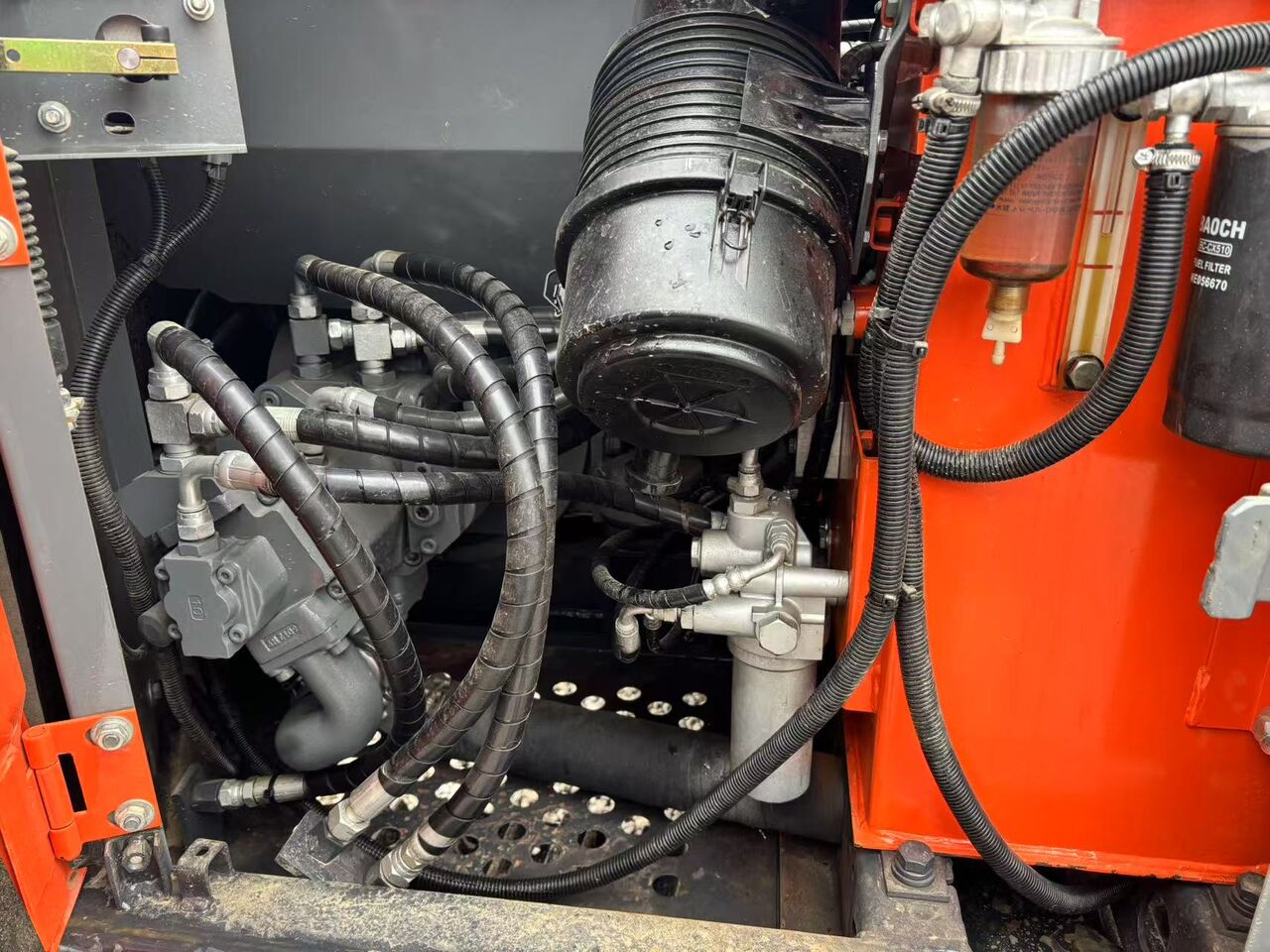 2023 Hitachi ZX70-5G mini excavator engine compartment detail 2023 Hitachi ZX70-5G mini excavator engine compartment detail