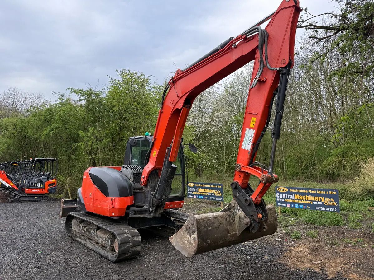 2019 Kubota KX080-4 crawler excavator, rear three-quarter view 2019 Kubota KX080-4 crawler excavator, rear three-quarter view