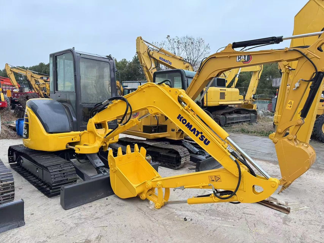 2020 Komatsu PC35MR mini excavator, front three-quarter view