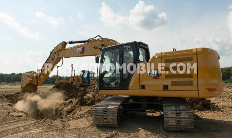 Caterpillar 320GC crawler excavator, side view Caterpillar 320GC crawler excavator, side view