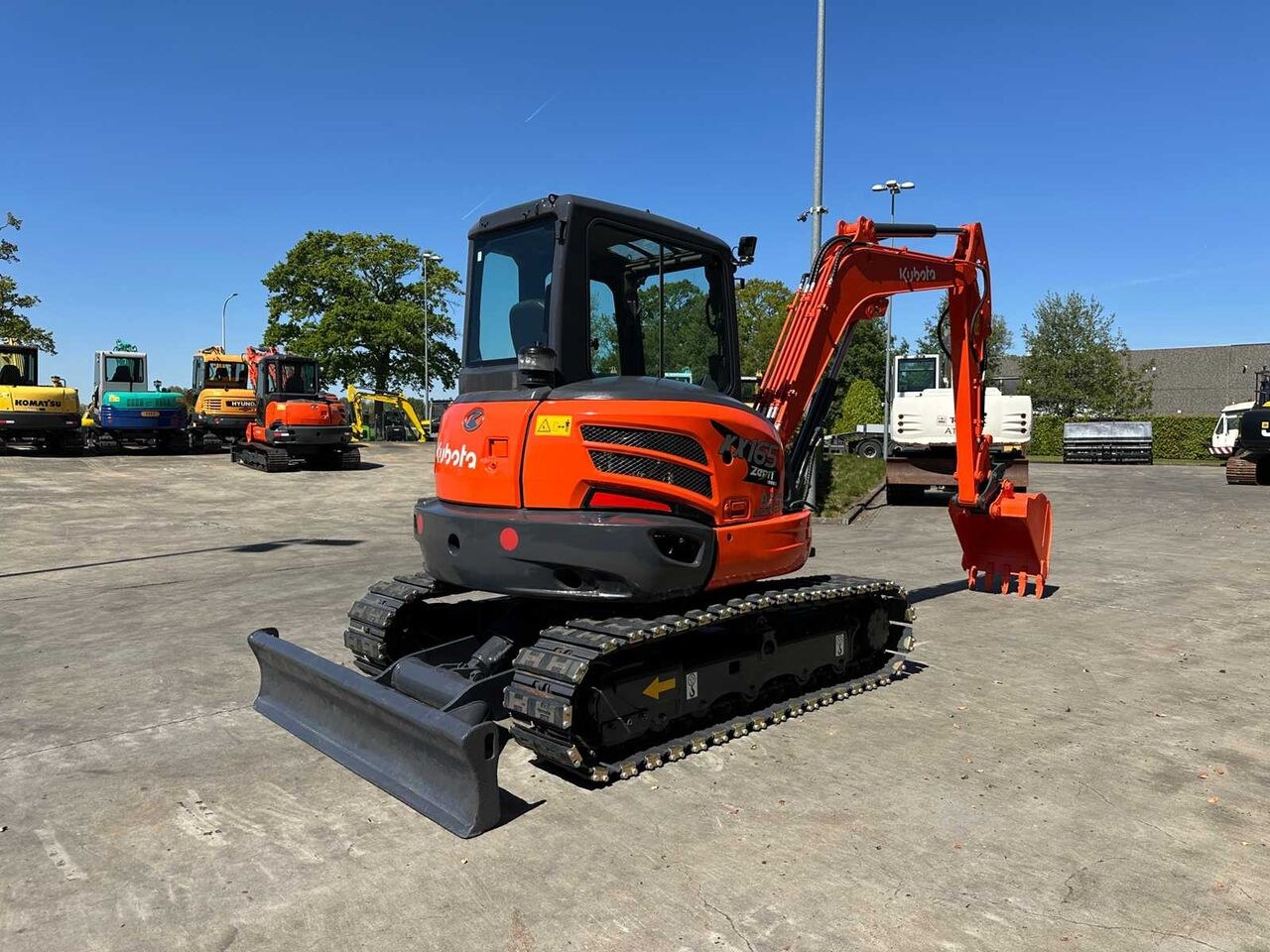 2014 Kubota KX165-5 mini excavator, rear three-quarter view