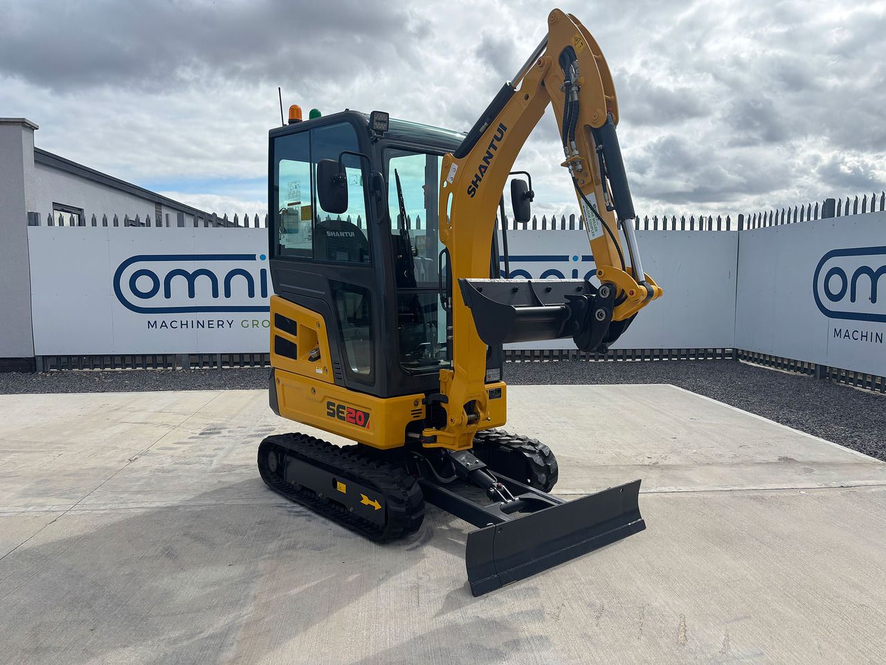 2026 Shantui SE20 mini excavator, front three-quarter view 2026 Shantui SE20 mini excavator, front three-quarter view