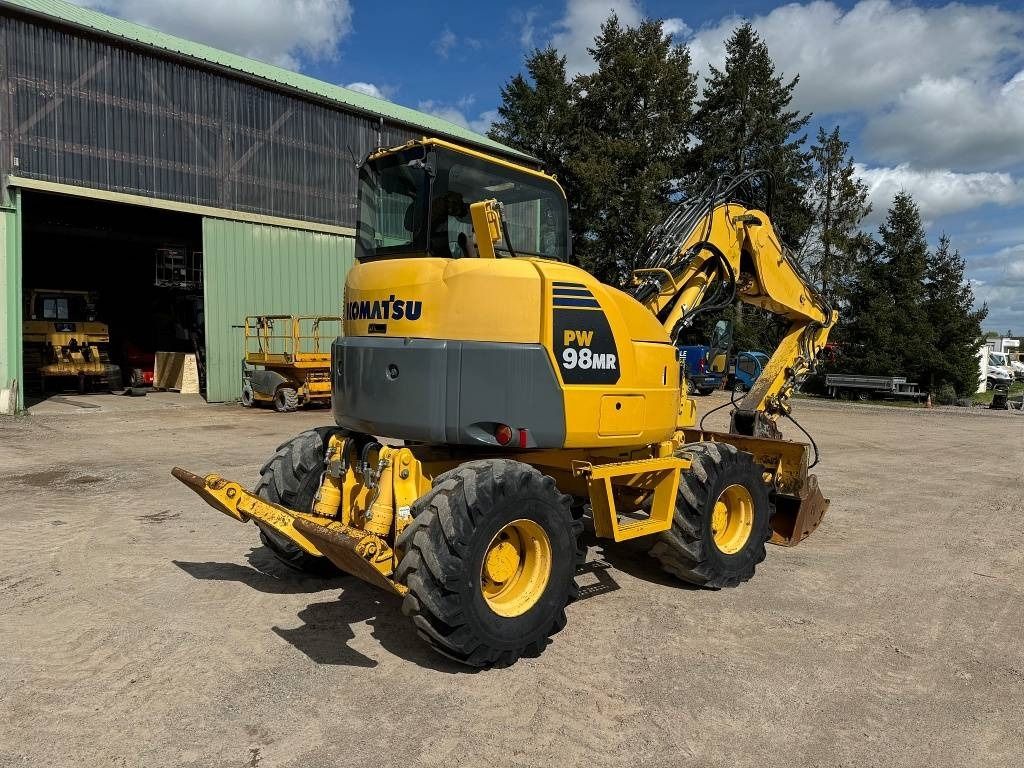 2013 Komatsu PW98MR-8 wheel excavator, rear three-quarter view