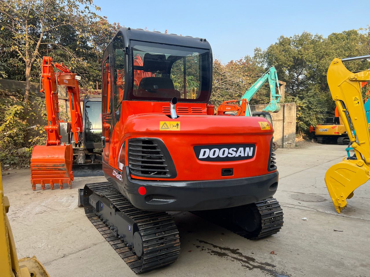 2022 Doosan DX60 mini excavator rear view