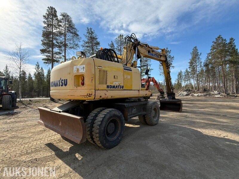 2005 Komatsu PW160ES-7K wheel excavator, rear three-quarter view