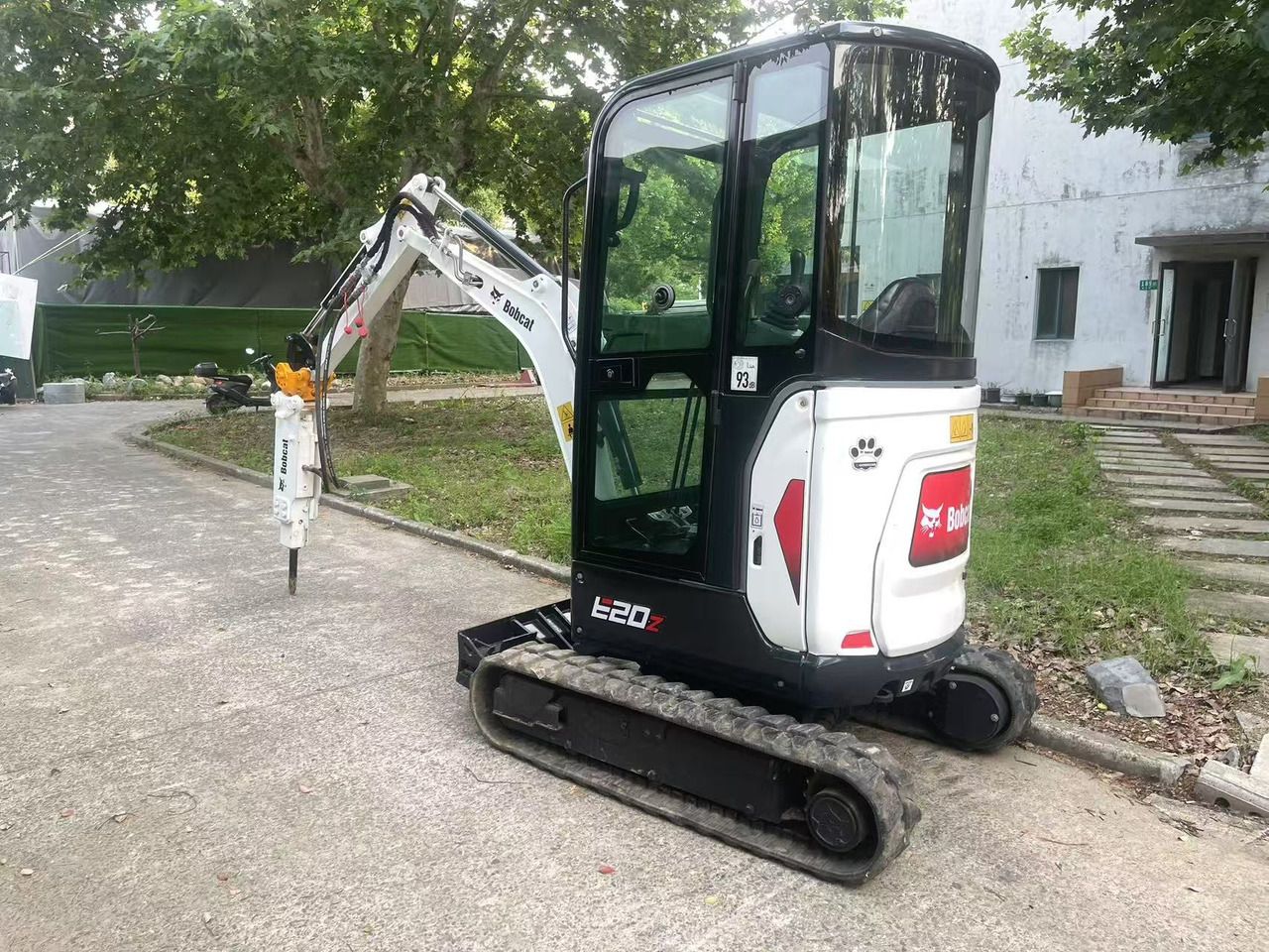 2022 Bobcat E20Z mini excavator, rear three-quarter view