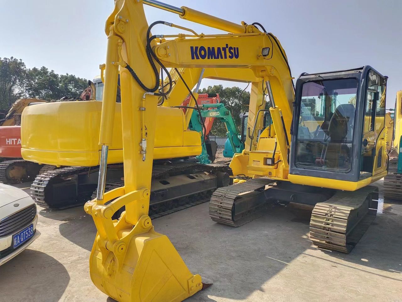 2022 Komatsu PC60-8 mini excavator, front three-quarter view
