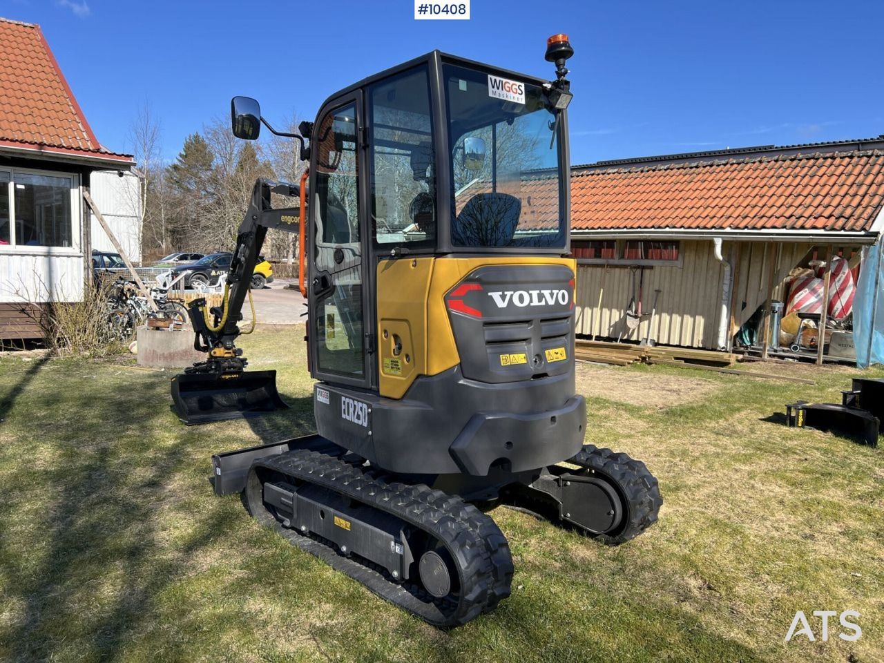 2025 Volvo ECR25D mini excavator, front three-quarter view