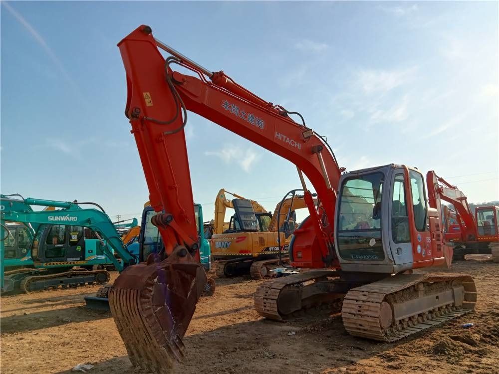 2021 Hitachi ZX135US crawler excavator, front three-quarter view