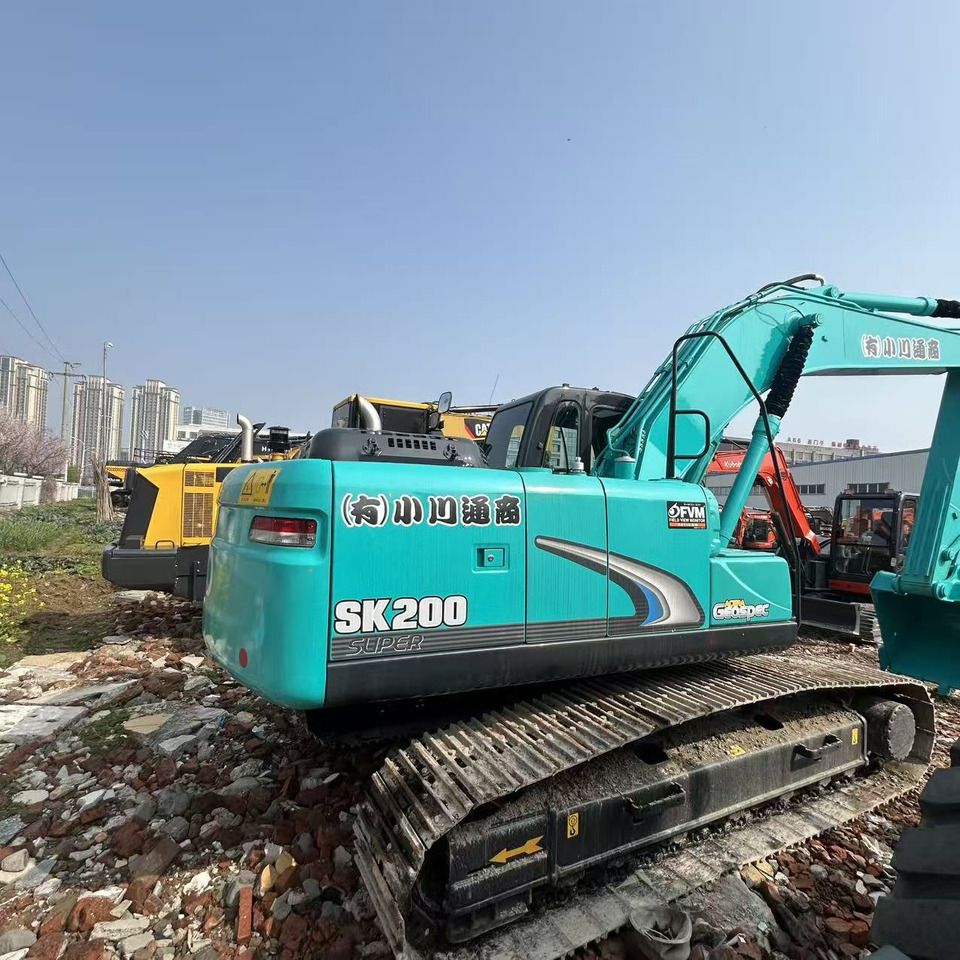2022 Kobelco SK200 Super crawler excavator, rear three-quarter view