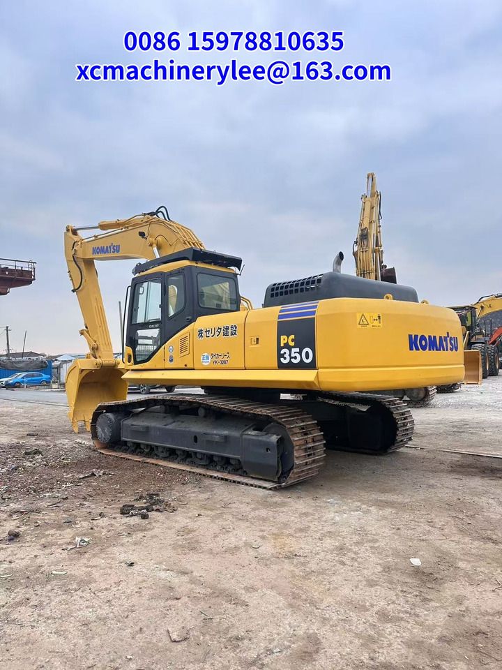 2023 Komatsu PC350 crawler excavator, rear three-quarter view 2023 Komatsu PC350 crawler excavator, rear three-quarter view