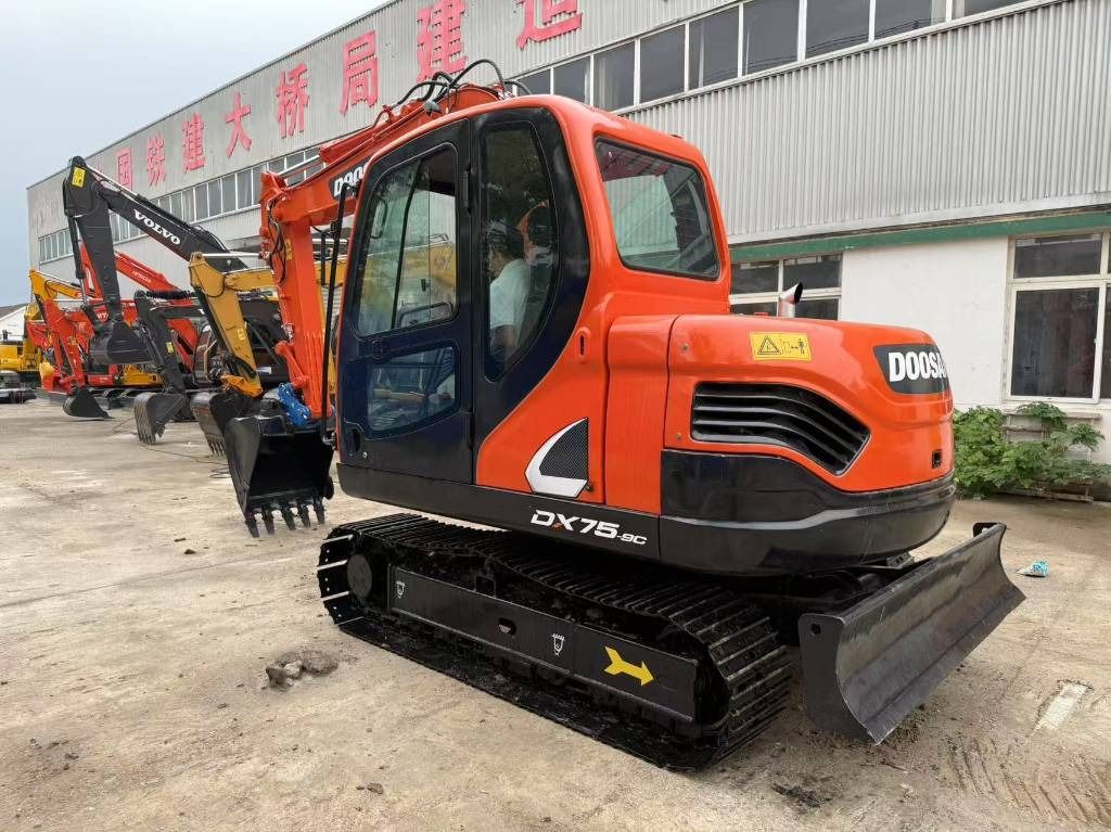 2025 Doosan DX75-9C crawler excavator, rear three-quarter view