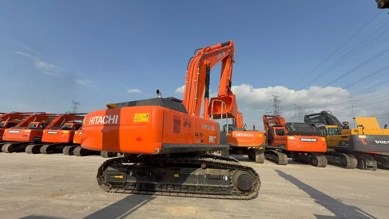 2022 Hitachi ZX350 crawler excavator, rear three-quarter view 2022 Hitachi ZX350 crawler excavator, rear three-quarter view