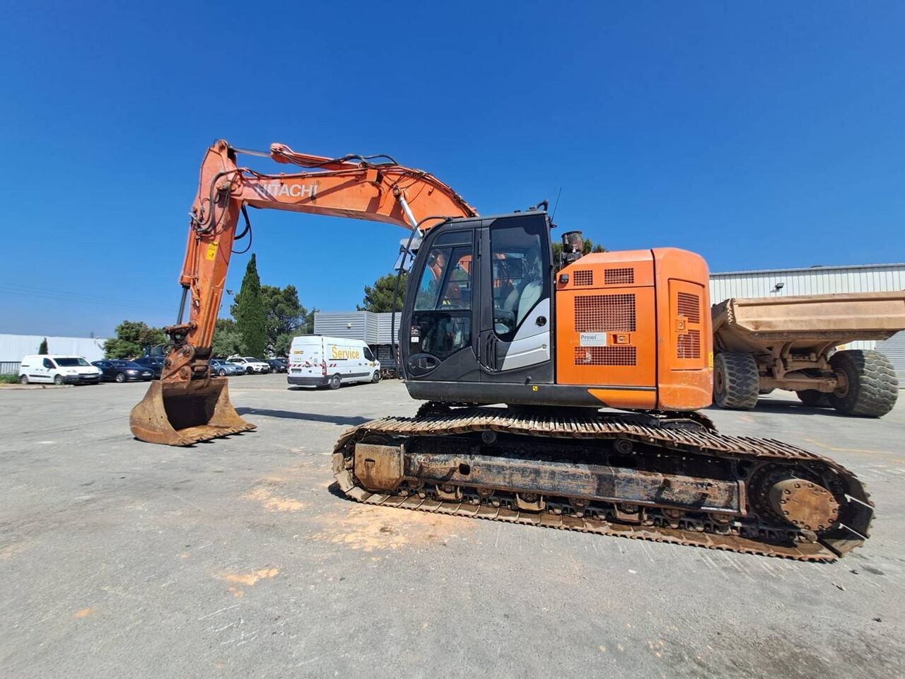 2019 Hitachi ZX225 crawler excavator, side profile view 2019 Hitachi ZX225 crawler excavator, side profile view