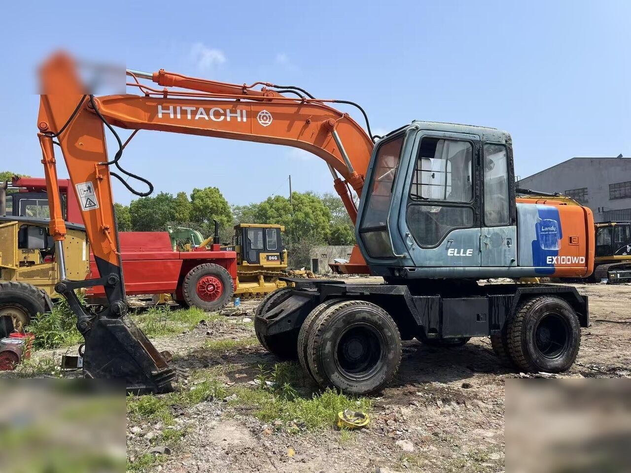 1993 Hitachi EX100WD wheel excavator side view 1993 Hitachi EX100WD wheel excavator side view