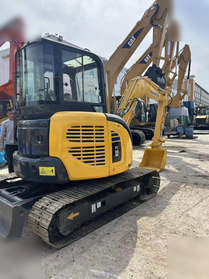 2024 Komatsu PC35MR-2 mini excavator, rear three-quarter view