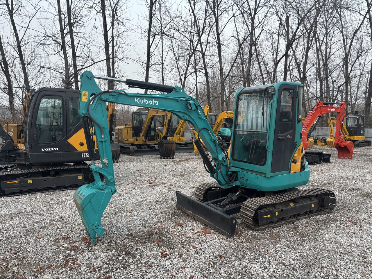 2022 Kubota U35 mini excavator, side view