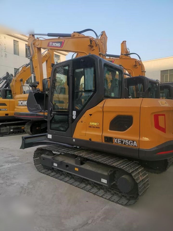2024 XCMG XE75GA crawler excavator, rear three-quarter view