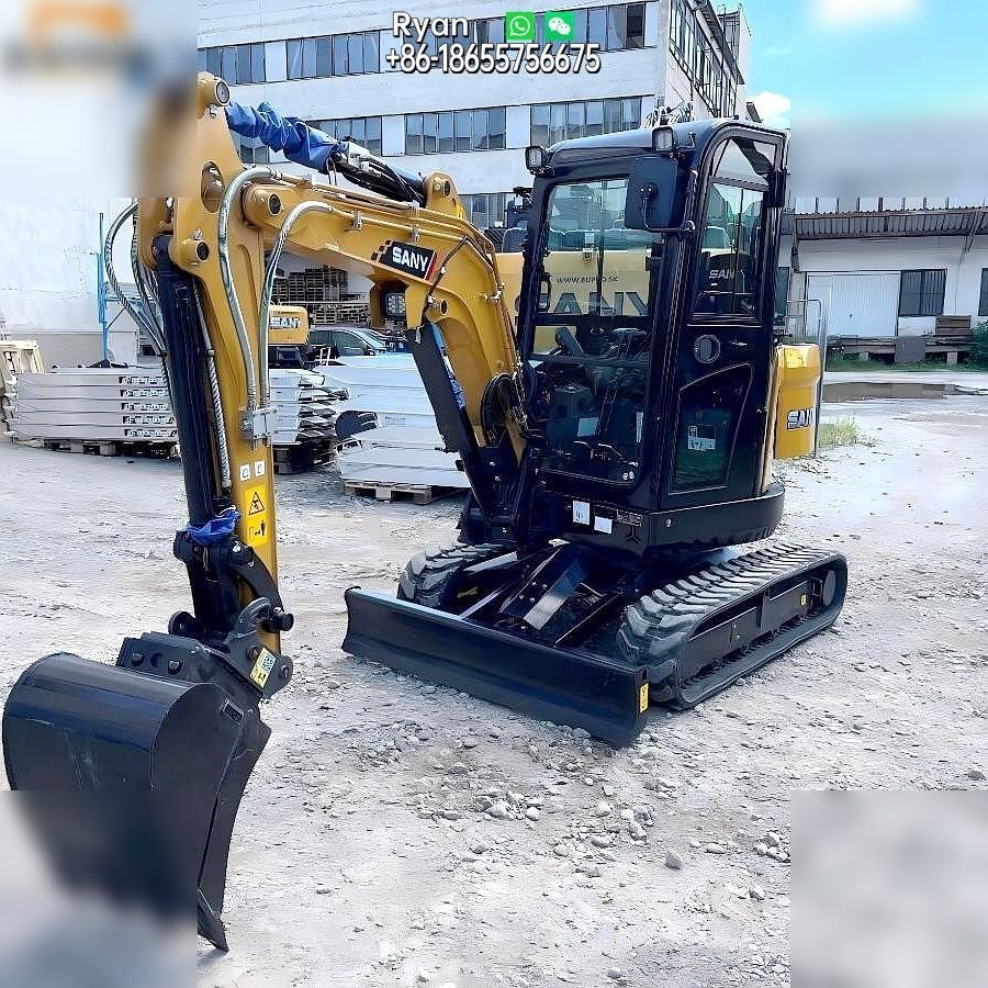 2025 Sany SY26U mini excavator, front three-quarter view