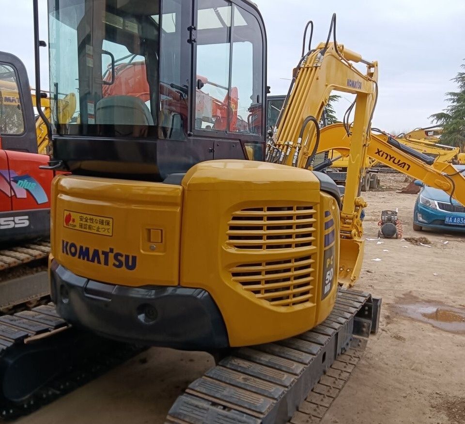 Komatsu PC50MR mini excavator, rear three-quarter view Komatsu PC50MR mini excavator, rear three-quarter view