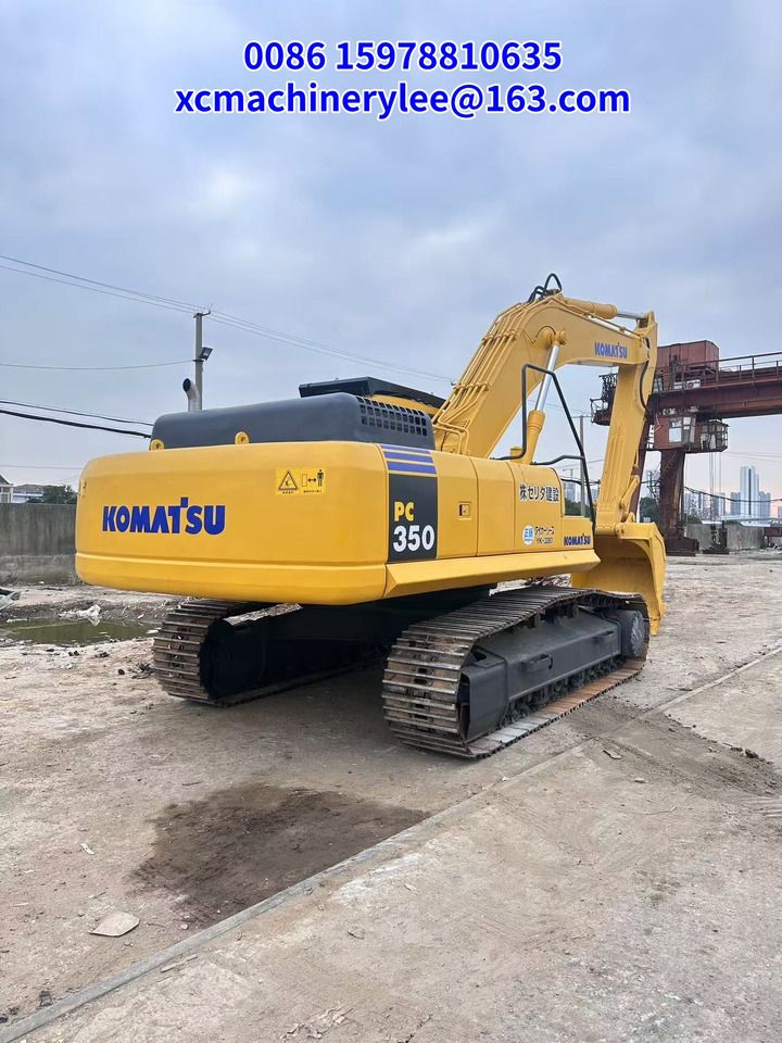 2022 Komatsu PC350 crawler excavator, rear three-quarter view 2022 Komatsu PC350 crawler excavator, rear three-quarter view
