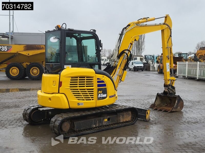 2024 Komatsu PC55MR-5 mini excavator, rear three-quarter view 2024 Komatsu PC55MR-5 mini excavator, rear three-quarter view