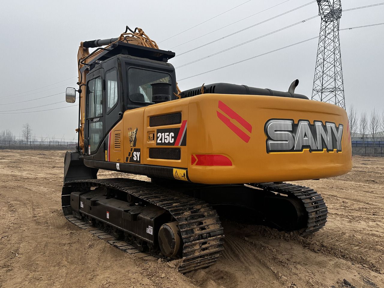 2026 Sany SY215C crawler excavator, rear three-quarter view 2026 Sany SY215C crawler excavator, rear three-quarter view