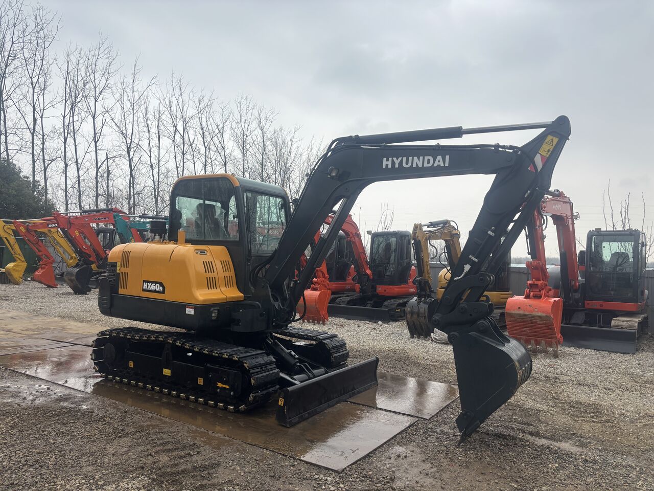 2024 Hyundai HX60N mini excavator, side profile view 2024 Hyundai HX60N mini excavator, side profile view