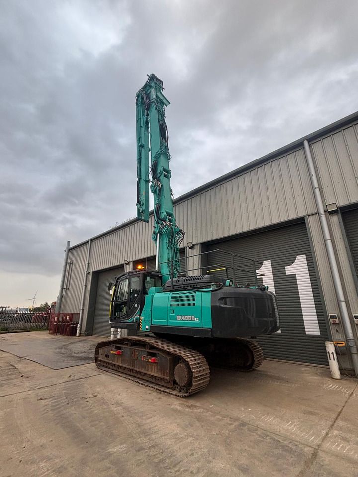 2021 Kobelco SK400DLC-10 crawler excavator, rear three-quarter view