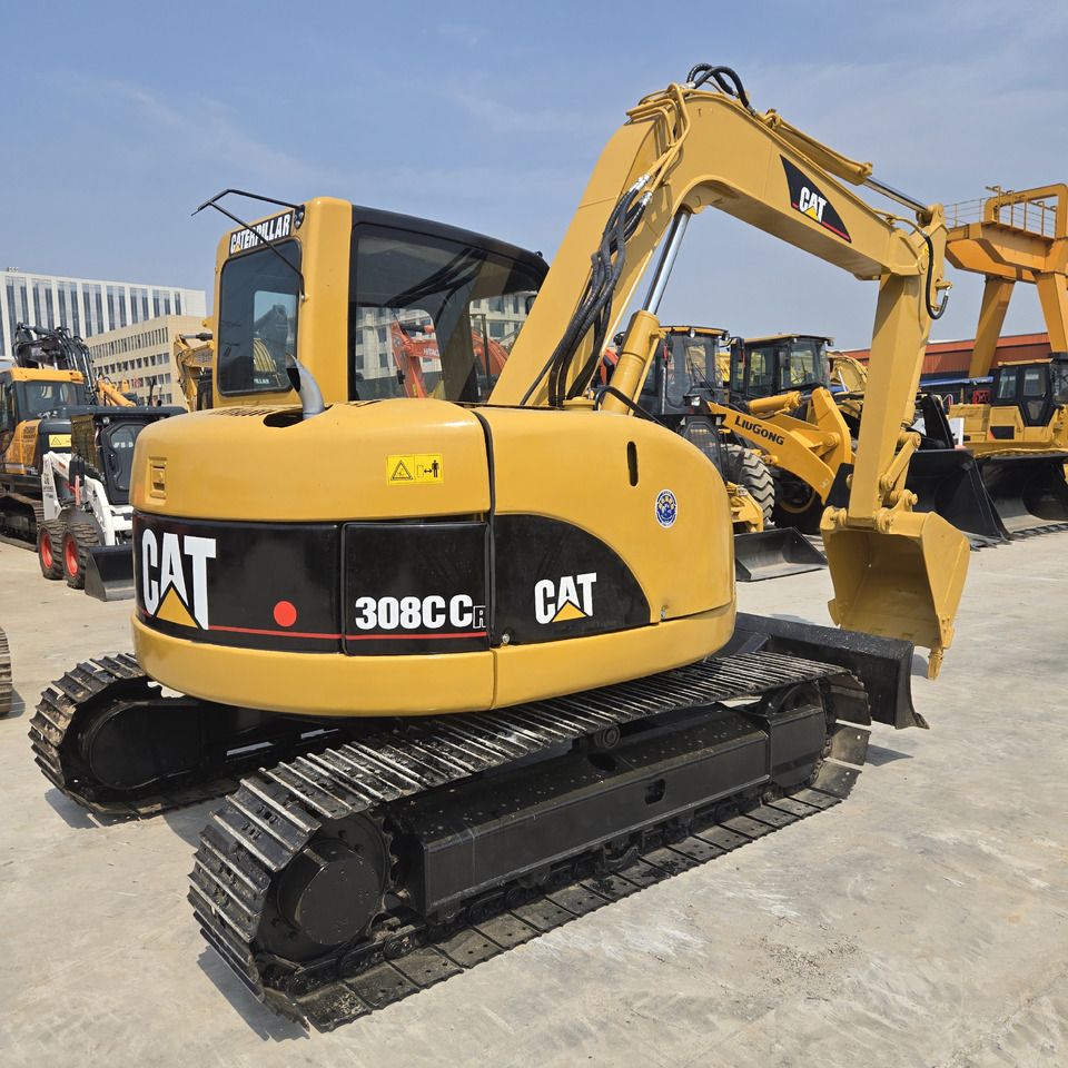 2022 Caterpillar 308CCR mini excavator, rear three-quarter view