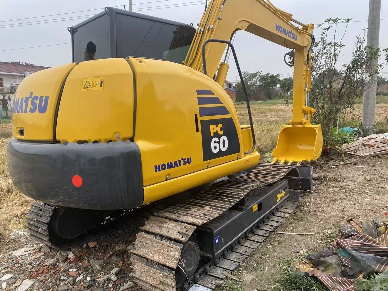 2022 Komatsu PC60-8 mini excavator, rear three-quarter view