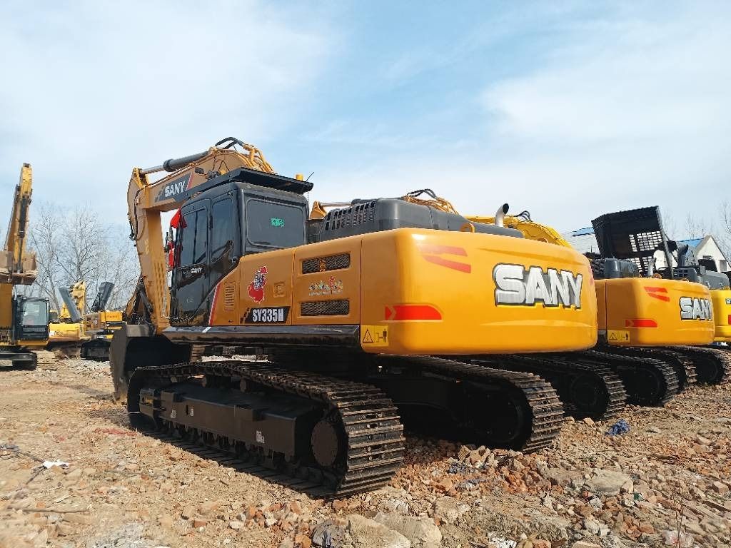 2023 Sany SY335H crawler excavator, rear three-quarter view