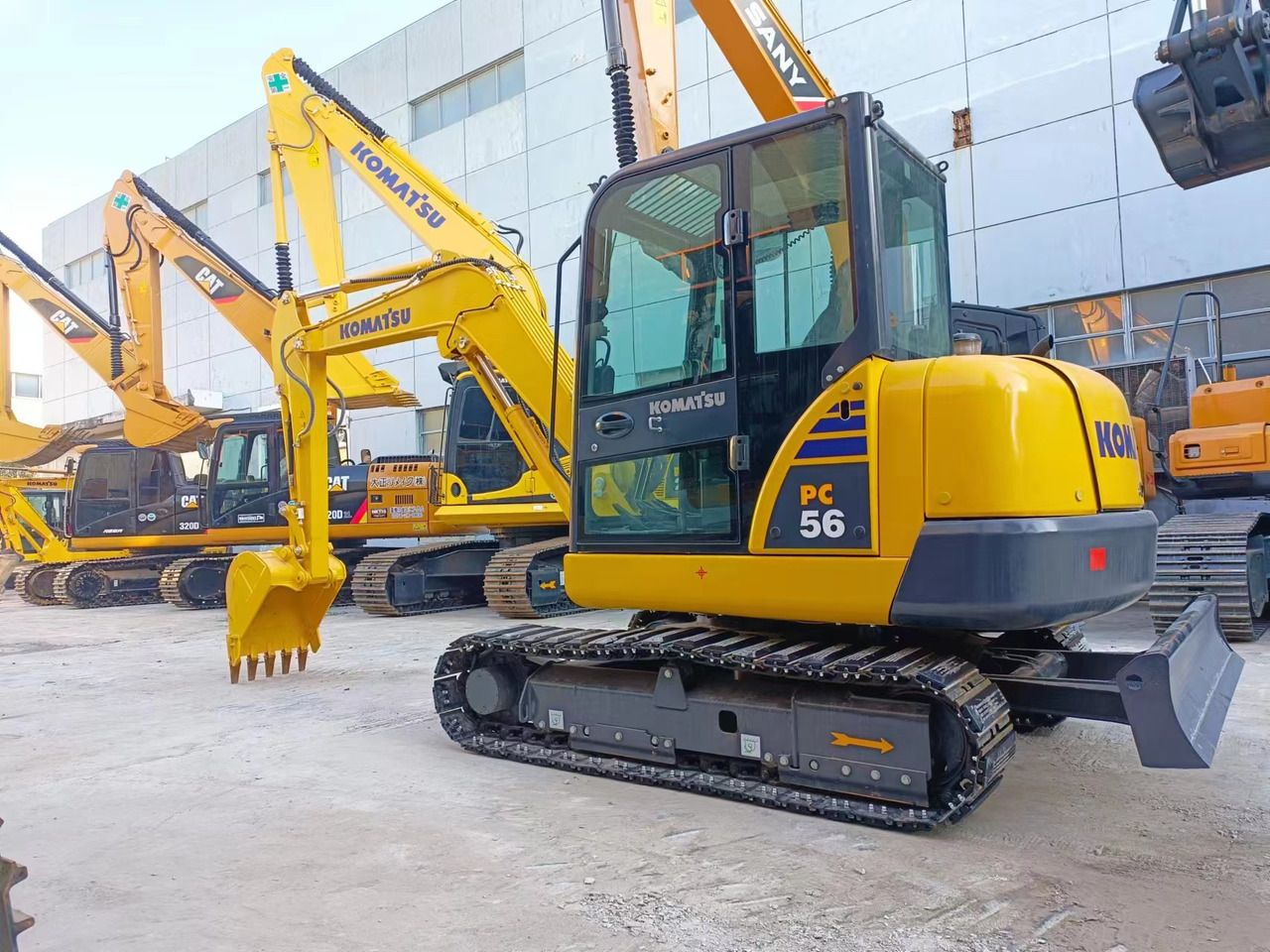 2021 Komatsu PC56-8 crawler excavator, rear three-quarter view