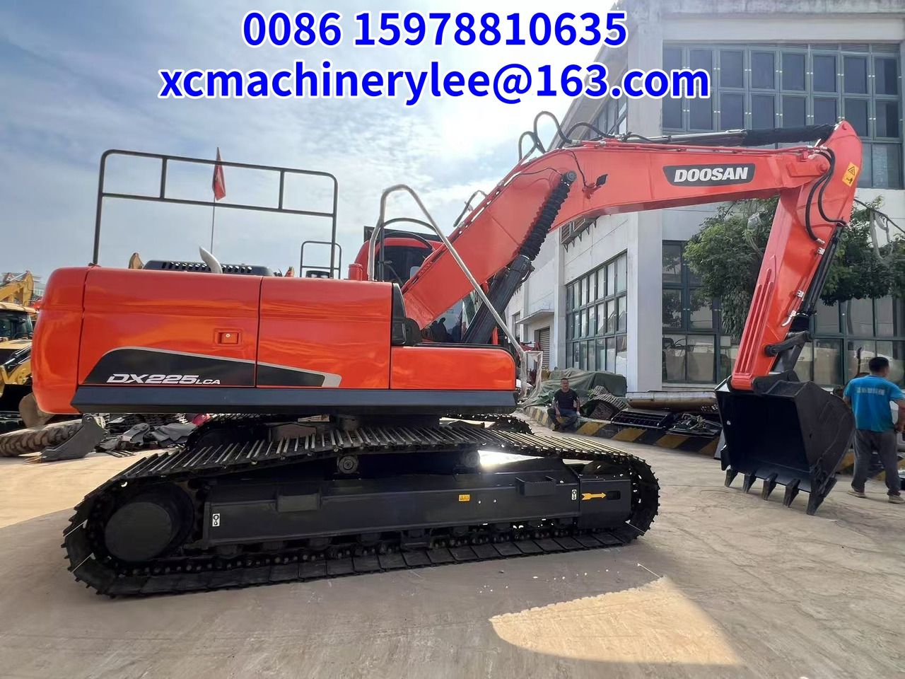 2023 Doosan DX225LCA crawler excavator, side view