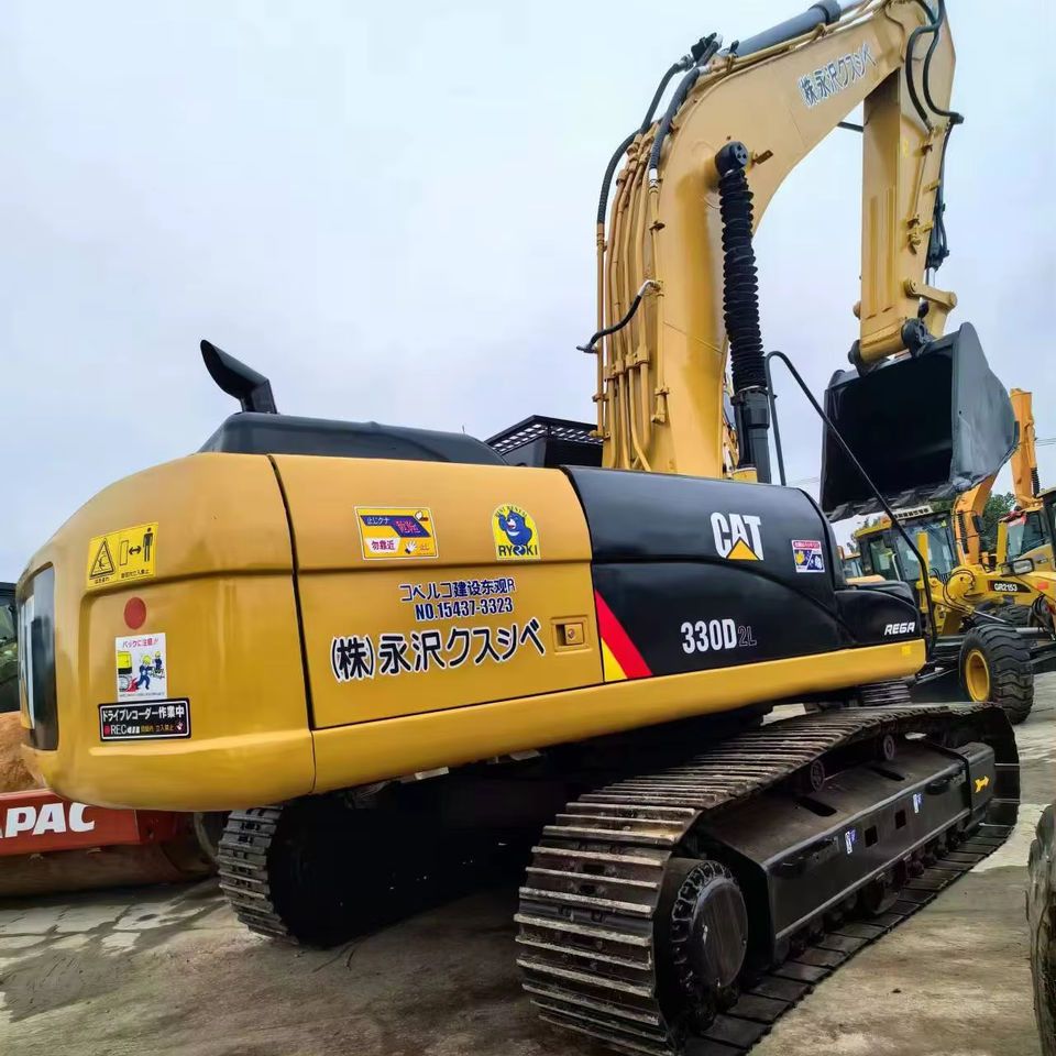 2022 Caterpillar 330D2L crawler excavator, rear three-quarter view