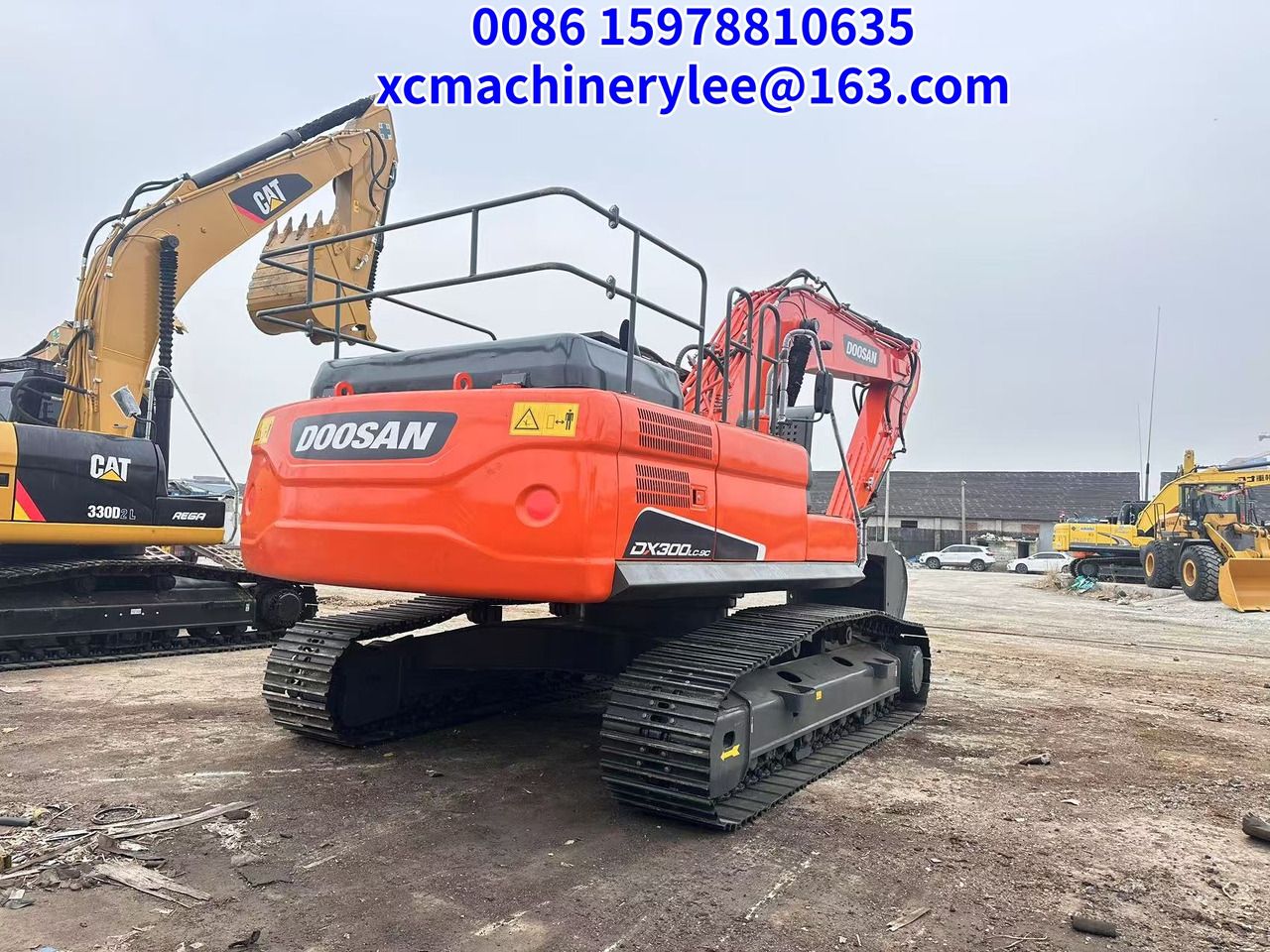 2023 Doosan DX300LC-9C crawler excavator, rear view
