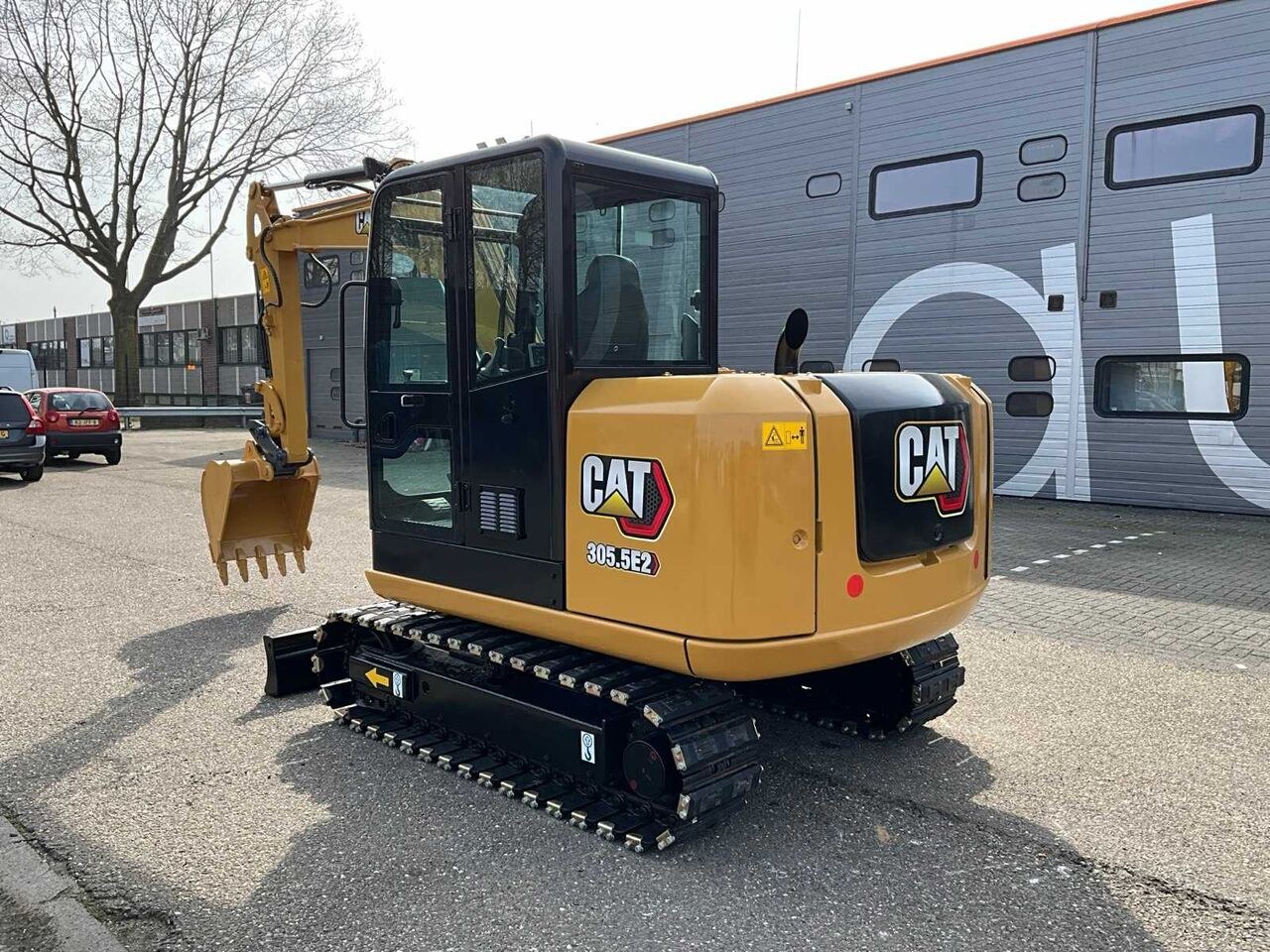 2017 Caterpillar 305.5E2 mini excavator, rear three-quarter view 2017 Caterpillar 305.5E2 mini excavator, rear three-quarter view