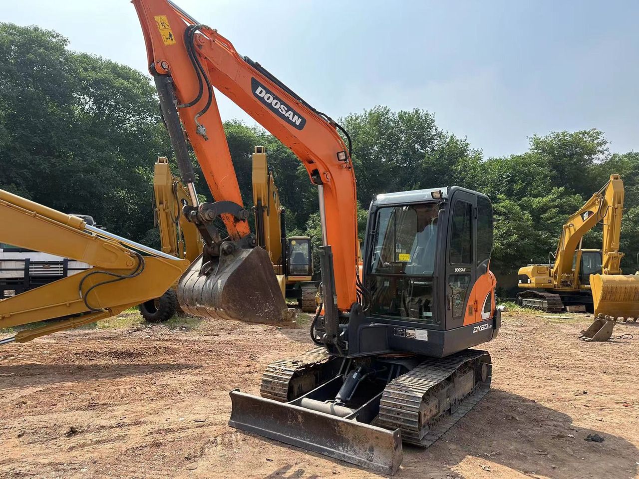 2020 Doosan DX60-E crawler excavator, front three-quarter view 2020 Doosan DX60-E crawler excavator, front three-quarter view