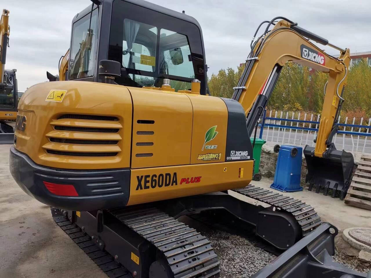 2022 XCMG XE60DA Plus crawler excavator, rear three-quarter view