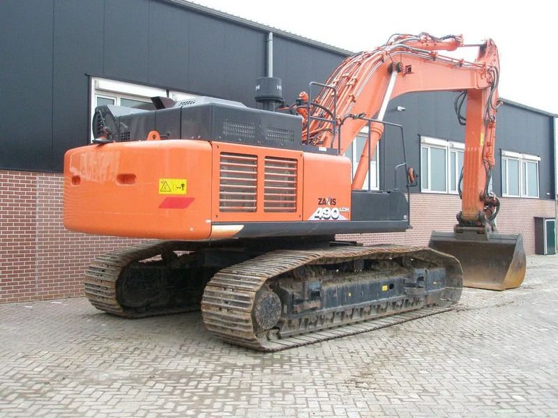 2017 Hitachi Zaxis 490LCH crawler excavator, rear three-quarter view 2017 Hitachi Zaxis 490LCH crawler excavator, rear three-quarter view
