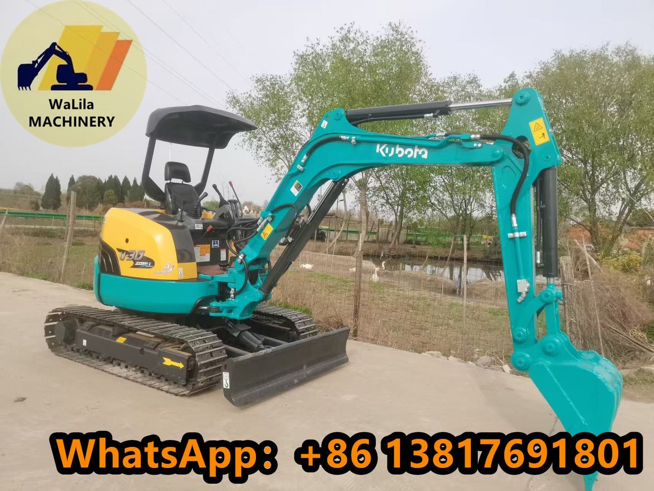 2023 Kubota U-30 mini excavator, side view