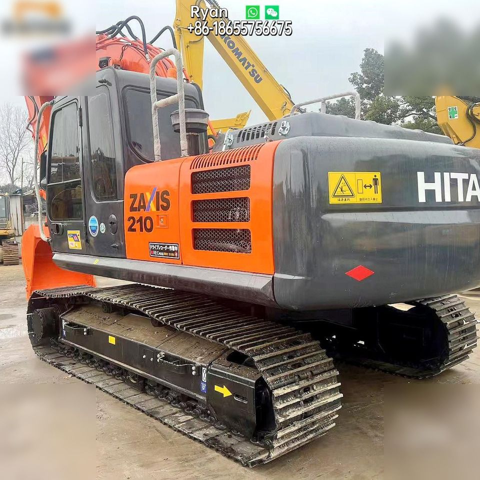 2017 Hitachi Zaxis 210 crawler excavator, rear three-quarter view