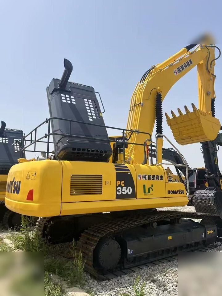 2023 Komatsu PC350-8 crawler excavator, rear three-quarter view