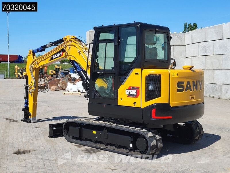 2024 Sany SY60 C mini excavator, rear three-quarter view 2024 Sany SY60 C mini excavator, rear three-quarter view
