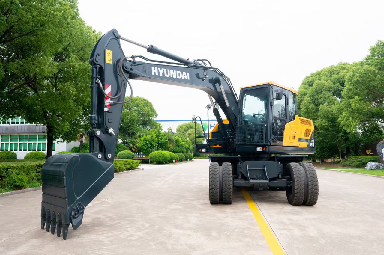 2026 Hyundai HW155 wheel excavator, front three-quarter view 2026 Hyundai HW155 wheel excavator, front three-quarter view
