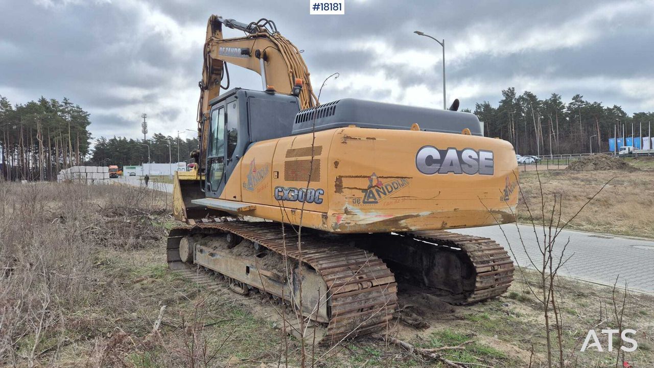 2008 CASE CX290B crawler excavator, rear three-quarter view