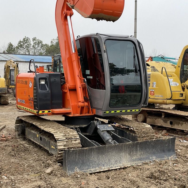 Hitachi Zaxis 70 mini excavator, front three-quarter view