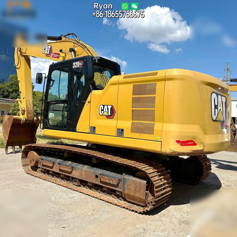 2023 Caterpillar 320GC crawler excavator, rear three-quarter view 2023 Caterpillar 320GC crawler excavator, rear three-quarter view
