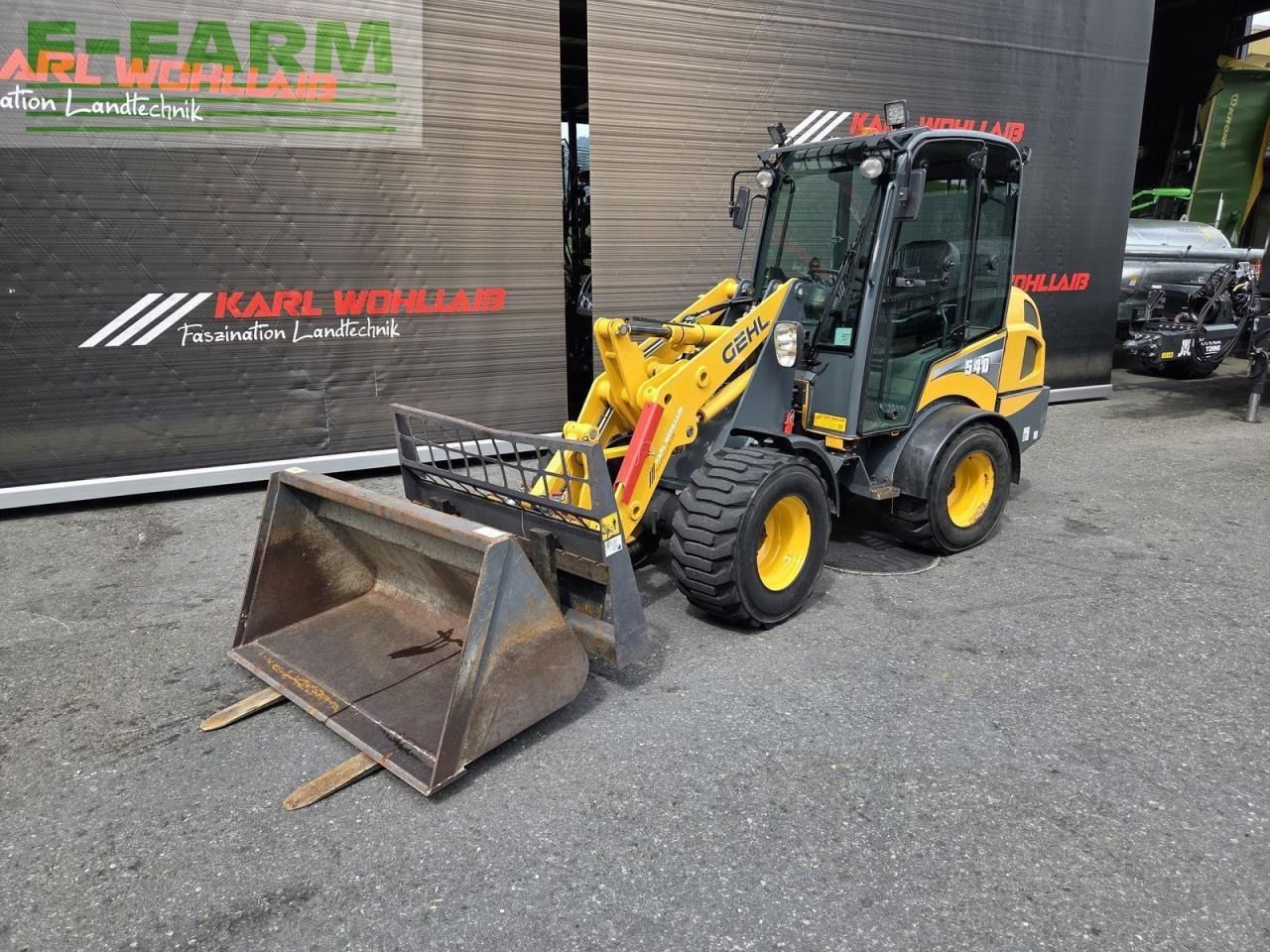 2017 Mustang AL540 mini excavator, front three-quarter view