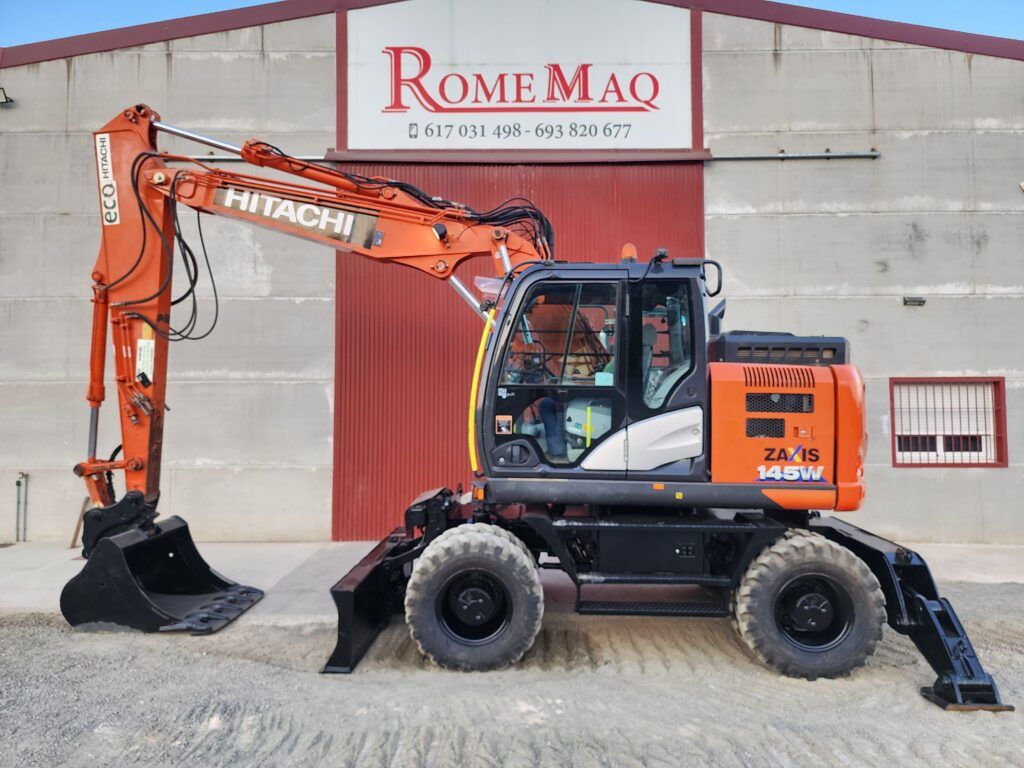 2018 Hitachi Zaxis 145W wheel excavator side view